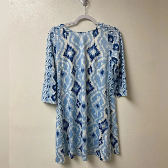 Gretchen‎ Scott Swing Dress Kitt Ikat Blues Size Medium - Picture 1 of 4